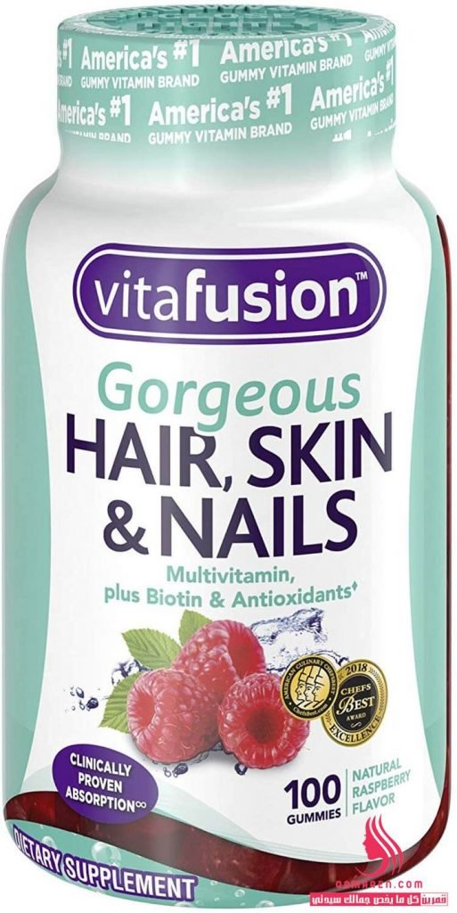  Vitafusion Gorgeous Hair, Skin & Nailsمكملات غذائية لصحة البشرة، الأظافر، والشعر